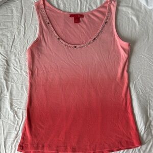 Vintage Y2K RBX Pink Ombre Beaded Scoop Neck Tank